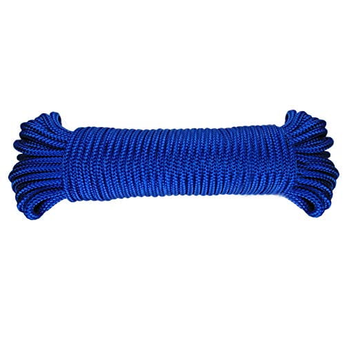 1/4 inch Nylon Braided,Multi-Purpose Flagline Rope,High Strength Rope for Camping,Awning Tie Downs,Art and Decorative Knot Work Crafts,General Use,White(25 Foot/50 Foot/100 Foot 6mm 1/4 inch Nylon Braided,Multi-Purpose Flagline Rope,High Strength Rope for Camping,Awning Tie Downs,Art and Decorative Knot Work Crafts,General Use,White(25 Foot/50 Foot/100 Foot 6mm